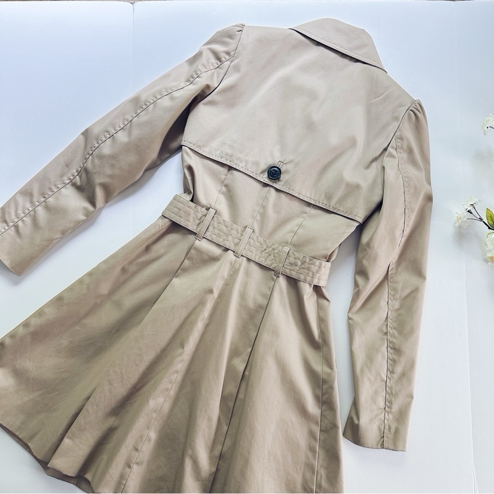 H&M Classic Trench Coat Peacoat Ceam Tan Beige - Picture 4 of 6